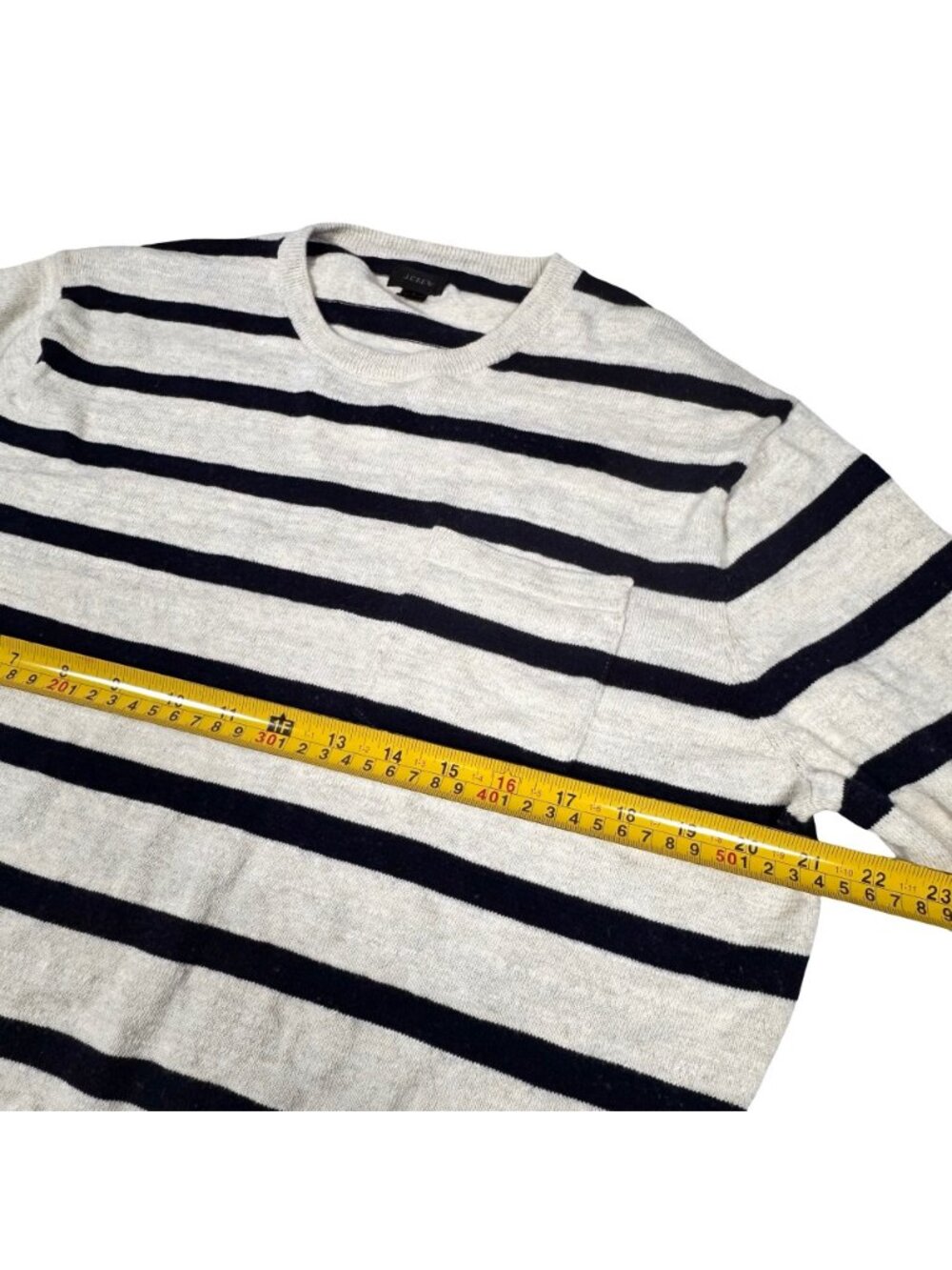 J. Crew 100% Cotton Striped Sweater Sz L Preppy Heritage Nautical - Picture 8 of 11
